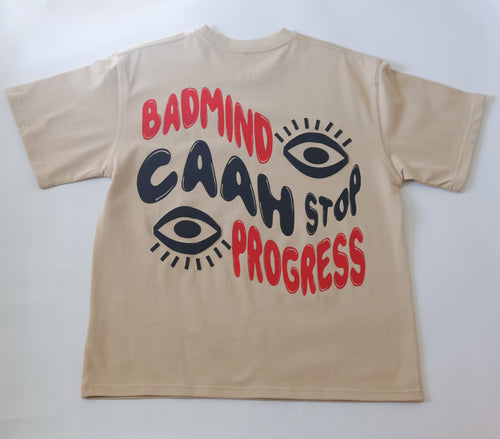 Badmind Caah Stop Progress Short Sleeve Oversized T-Shirt