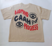 Badmind Caah Stop Progress Short Sleeve Oversized T-Shirt