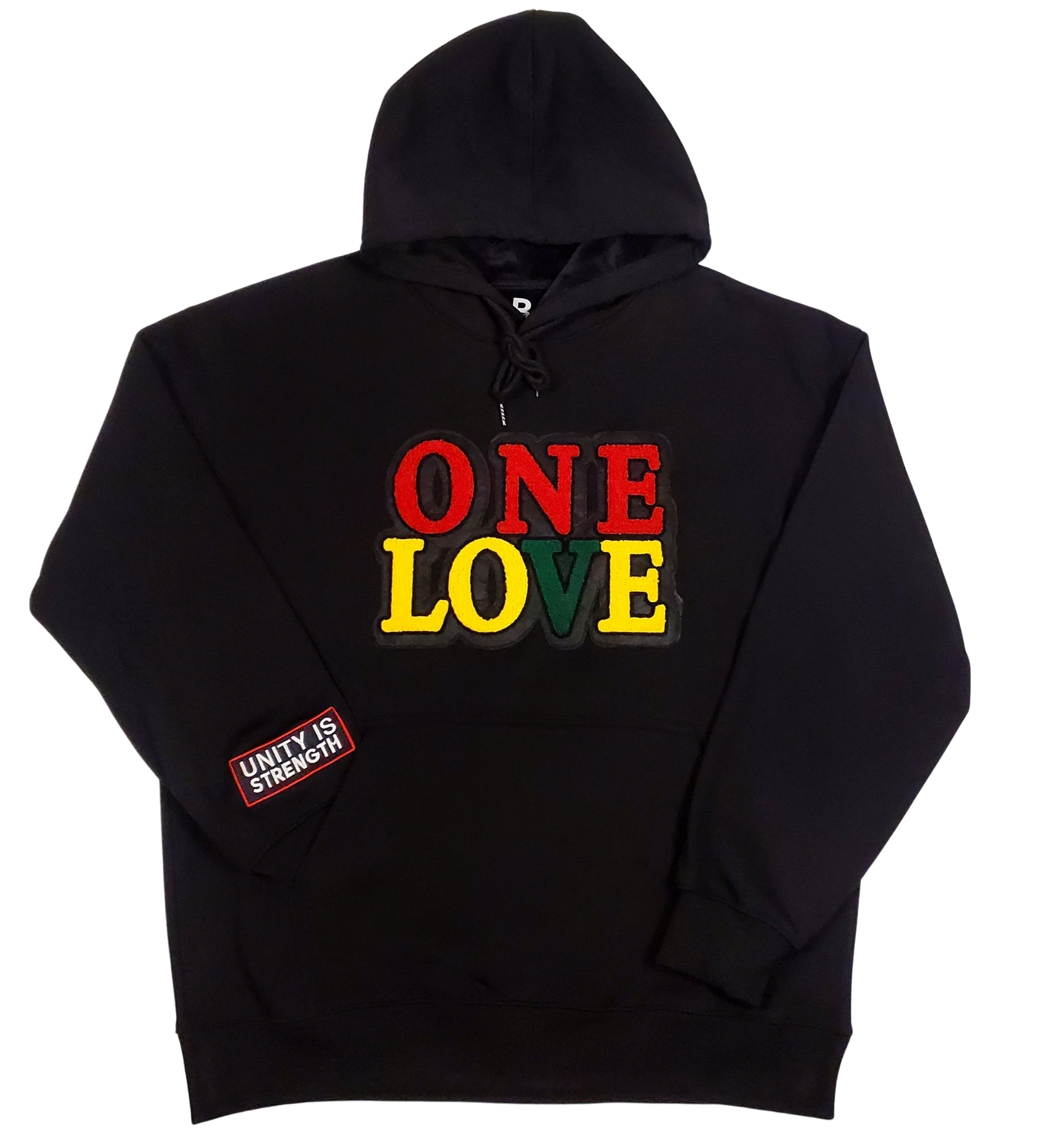 One Love Chenille Embroidery-Fleece Lined Hoodie – Embrace Unity