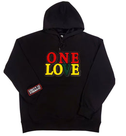 One Love Chenille Embroidery-Fleece Lined Hoodie – Embrace Unity in Style
