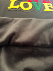 One Love Chenille Embroidery-Fleece Lined Hoodie – Embrace Unity in Style