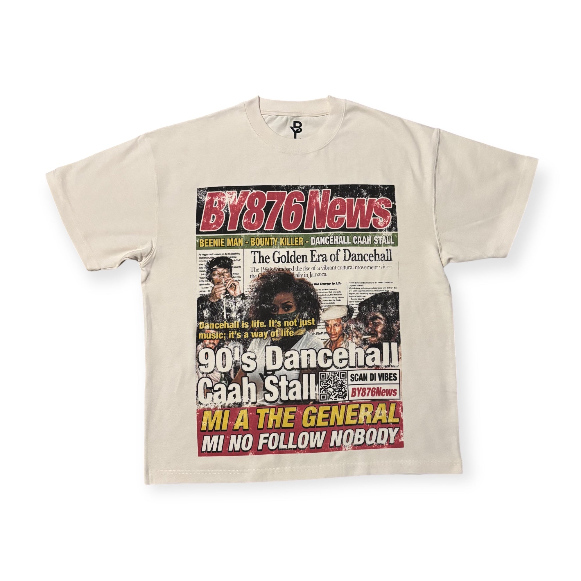 BY876News 90s Dancehall Caah Stall Tee – Scan Di Vibes Edition
