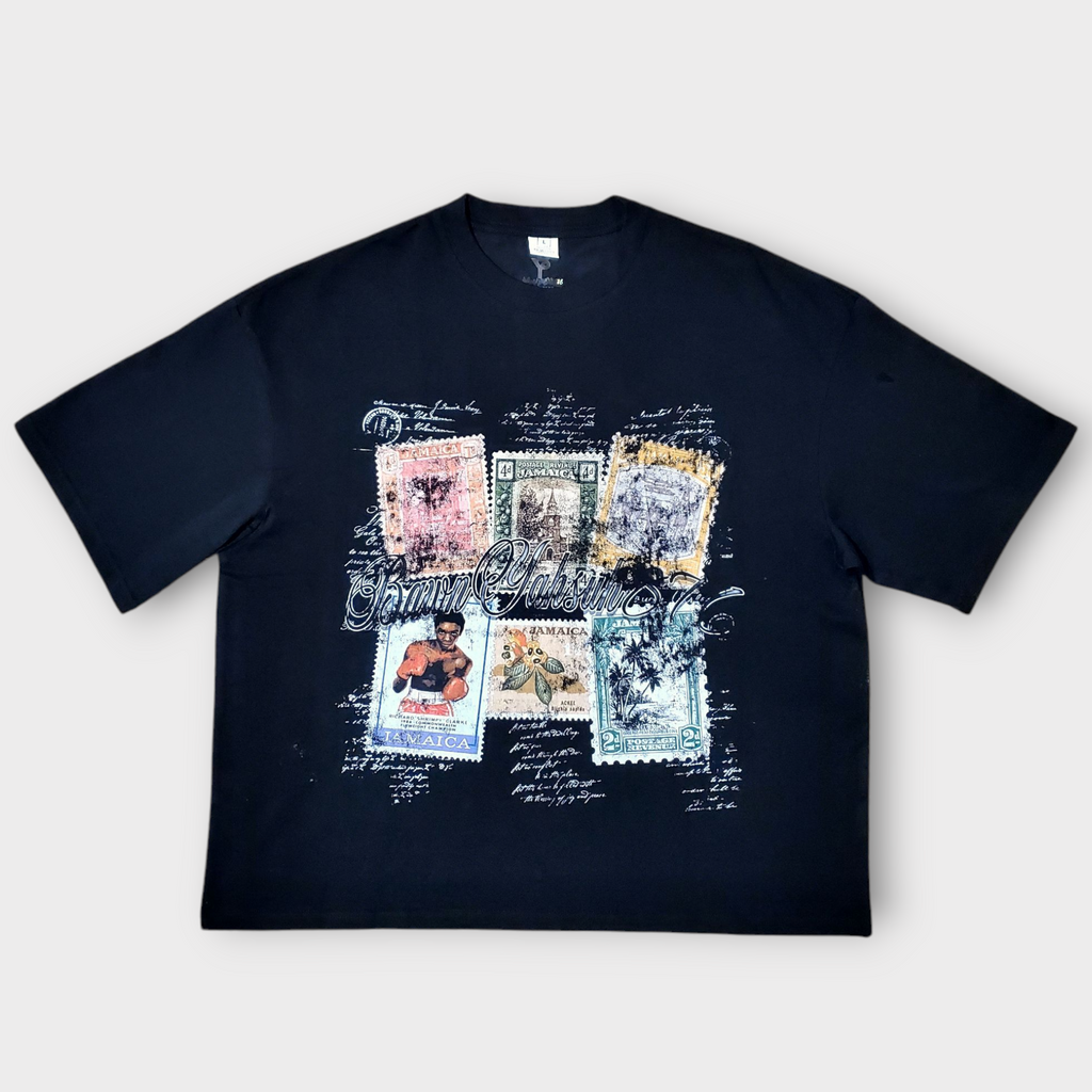 Jamaican Stamp Tee — Oversized Boxy Fit
