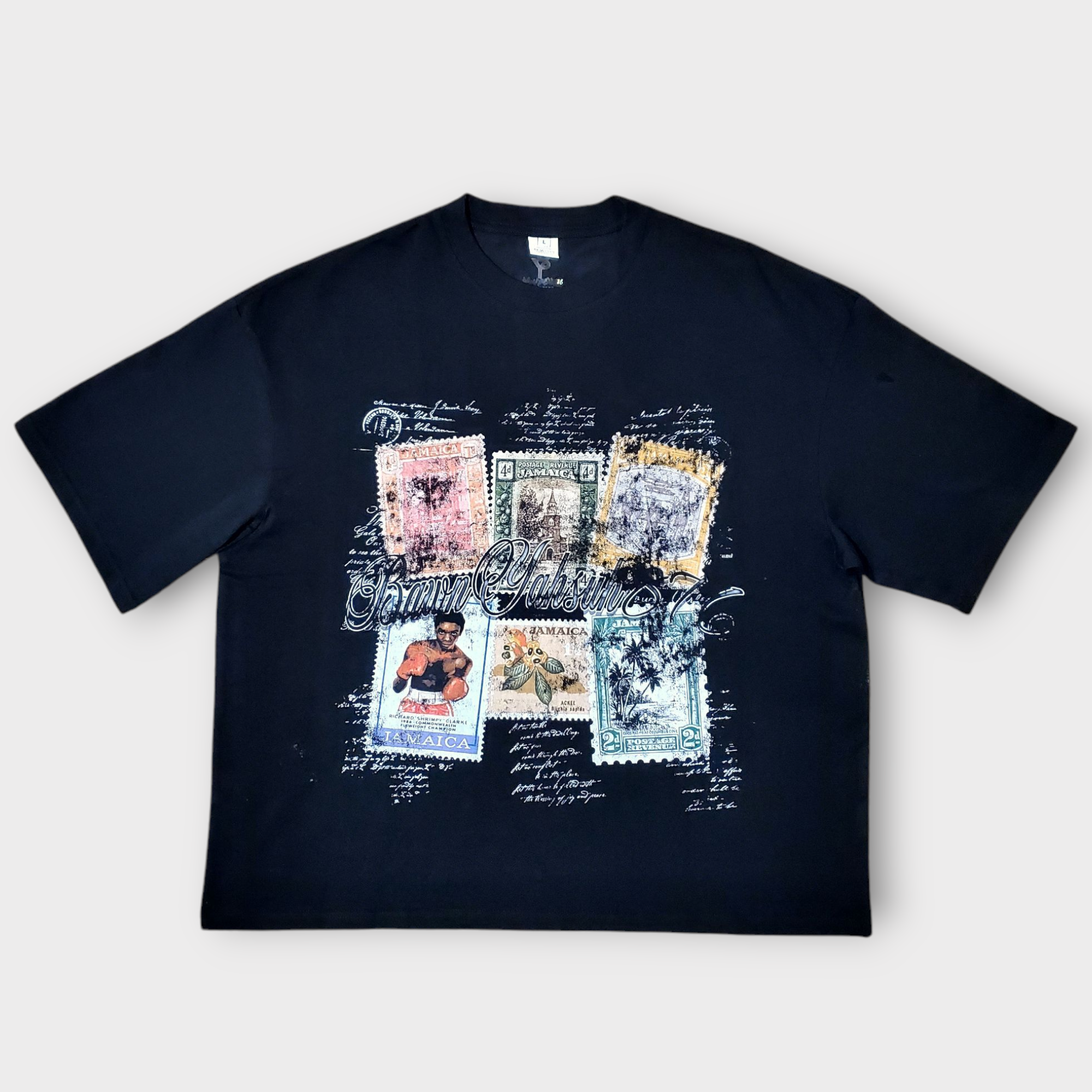 Jamaican Stamp Tee — Oversized Boxy Fit